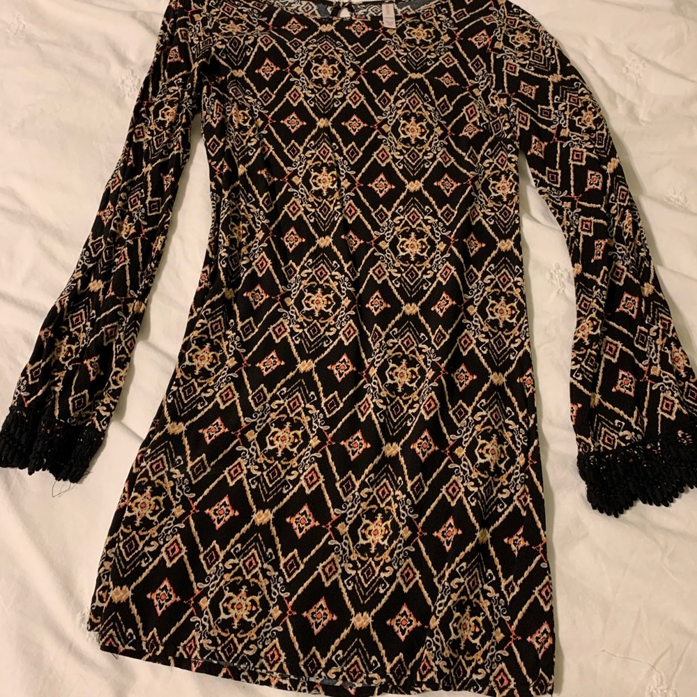 Xhileration black tribal mini dress